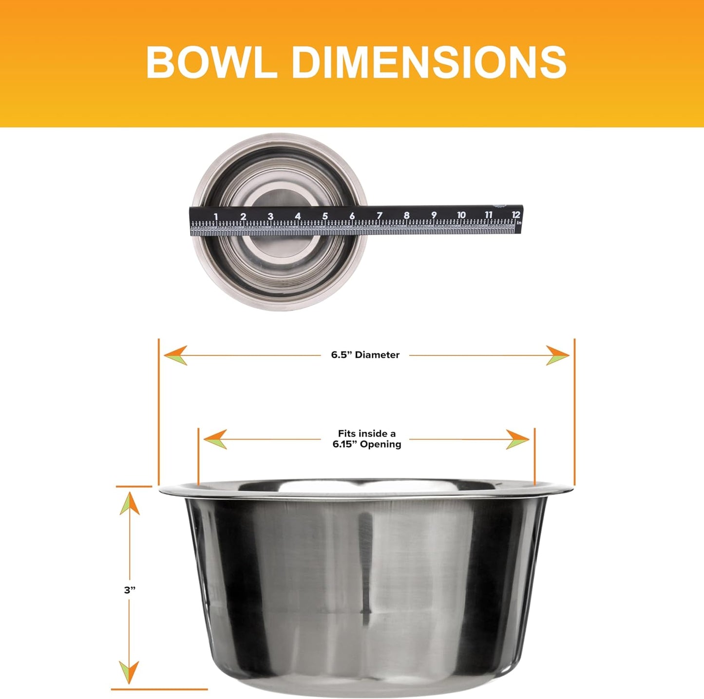 5 Cup (40 Oz.) Stainless Steel Dog Bowls, 1 Single Neater Feeder Replacement Bowl (Medium Deluxe Model), Dog Food Bowl or Water Bowls, Dishwasher Safe Metal Dish for Medium Dogs