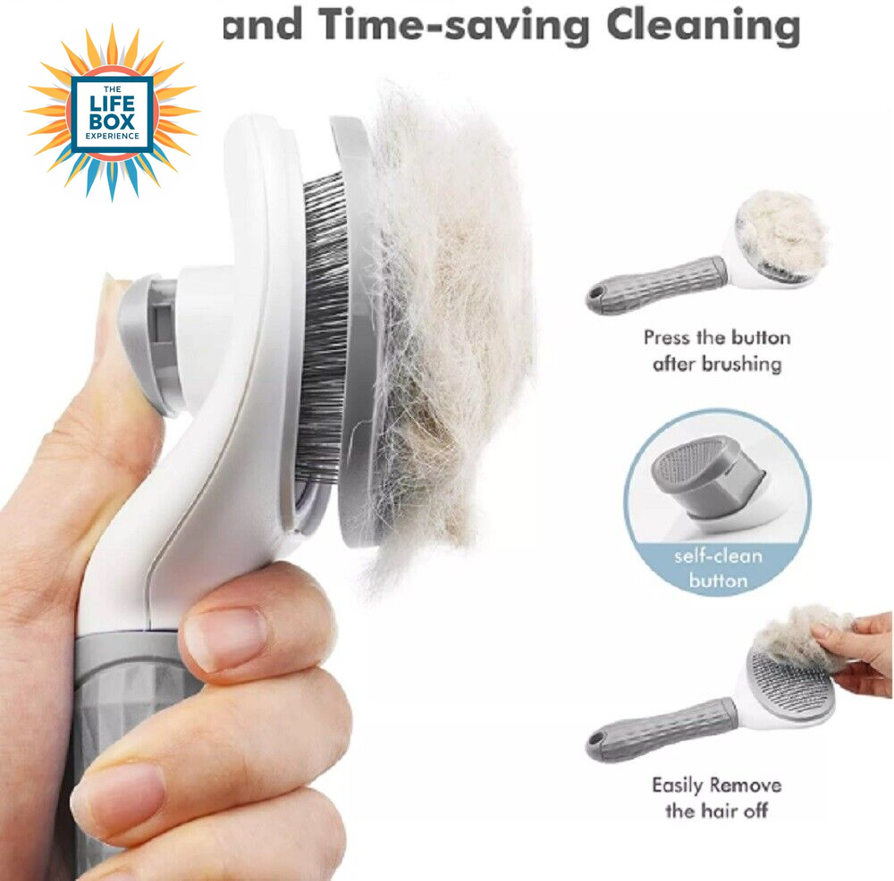 Pet Hair Remover Brush – Self-Cleaning Deshedding Grooming Comb for Dogs & Cats