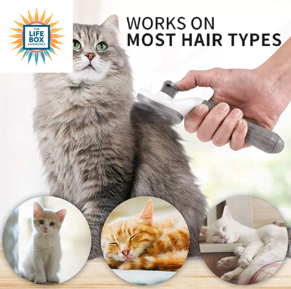 Pet Hair Remover Brush – Self-Cleaning Deshedding Grooming Comb for Dogs & Cats
