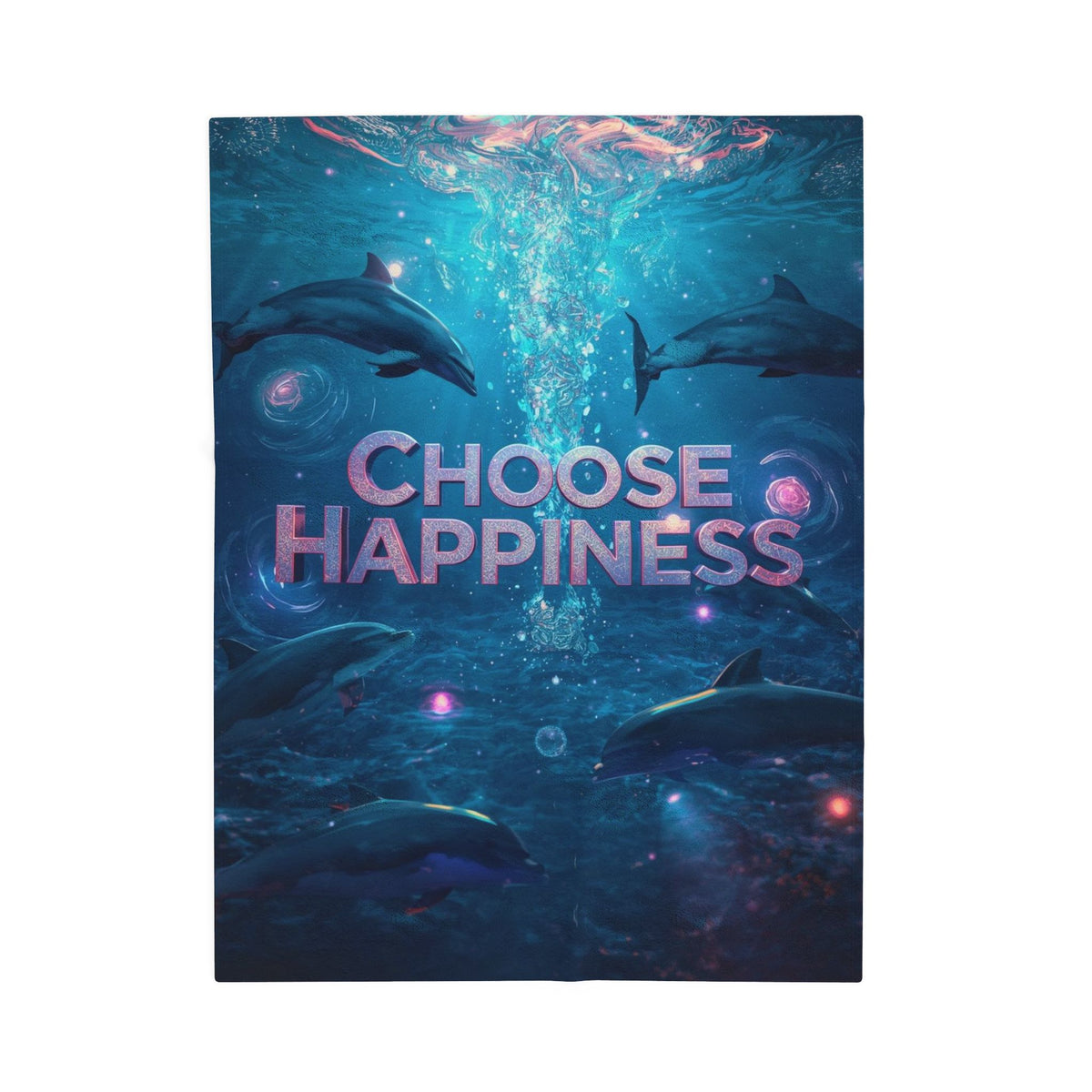 Choose Happiness Velveteen Plush Blanket Cozy Throw