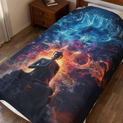 Plush Blanket Contain the Chaos Velveteen Throw