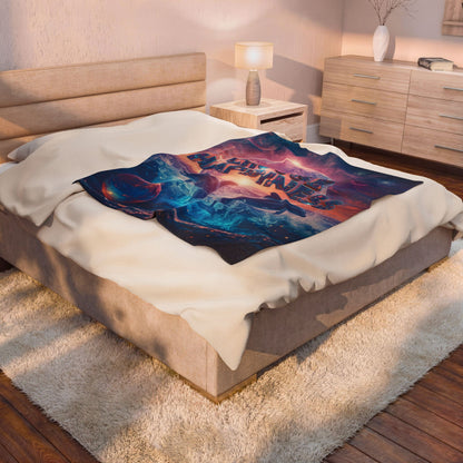 Choose Happiness Velveteen Plush Blanket Cozy Throw