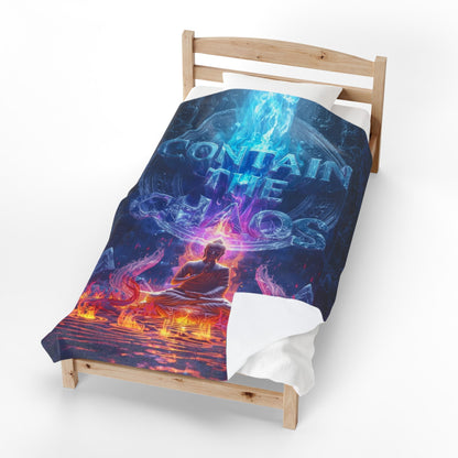 Contain The Chaos Velveteen Plush Blanket