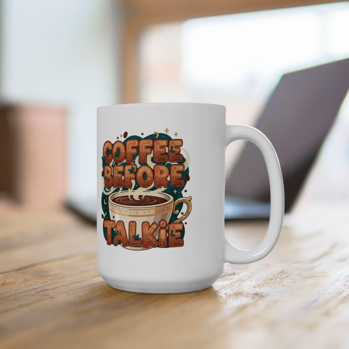 Coffee Before Talkie Mug | Illustrated Coffee Cup Typography