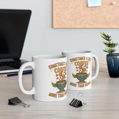 Something Like Coffee But Cooler mug | Illustrated coffee cup design