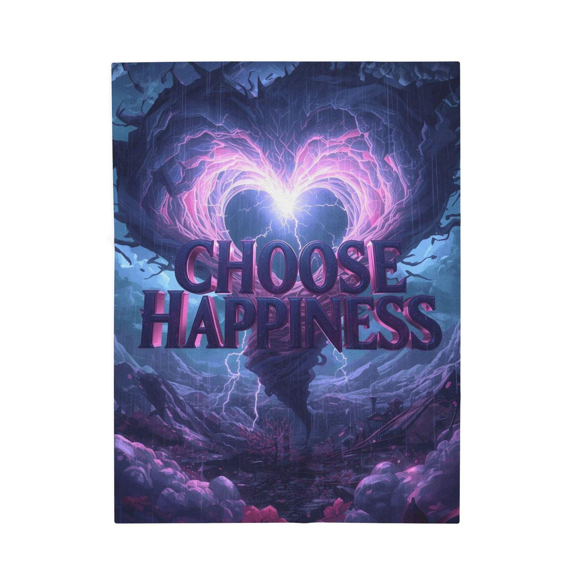 Choose Happiness Velveteen Plush Blanket | Inspirational Quote Throw