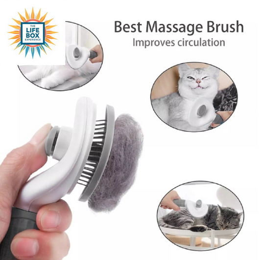 Pet Hair Remover Brush – Self-Cleaning Deshedding Grooming Comb for Dogs & Cats