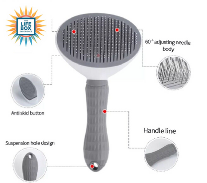 Pet Hair Remover Brush – Self-Cleaning Deshedding Grooming Comb for Dogs & Cats